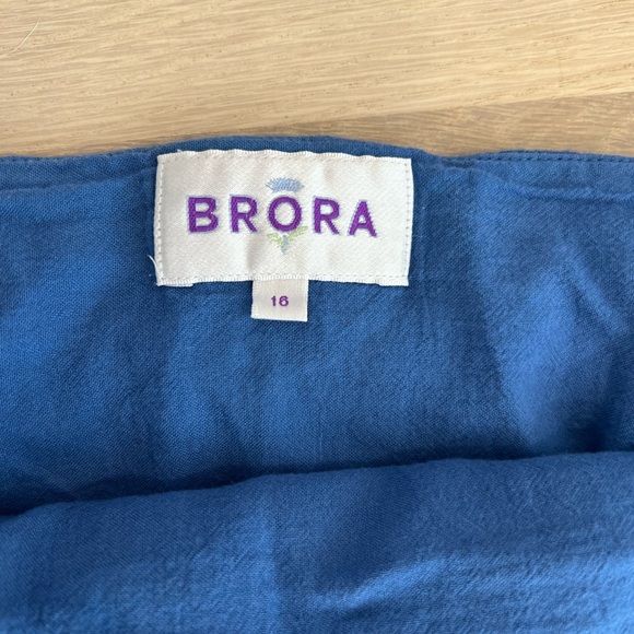 Brora Blue Linen Tie-Waist Skirt - Women size large - Picture 4 of 5